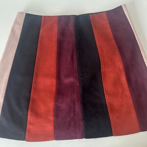 Forever 21 Faux Velvet Skirt Mini Stripped Size M A-line